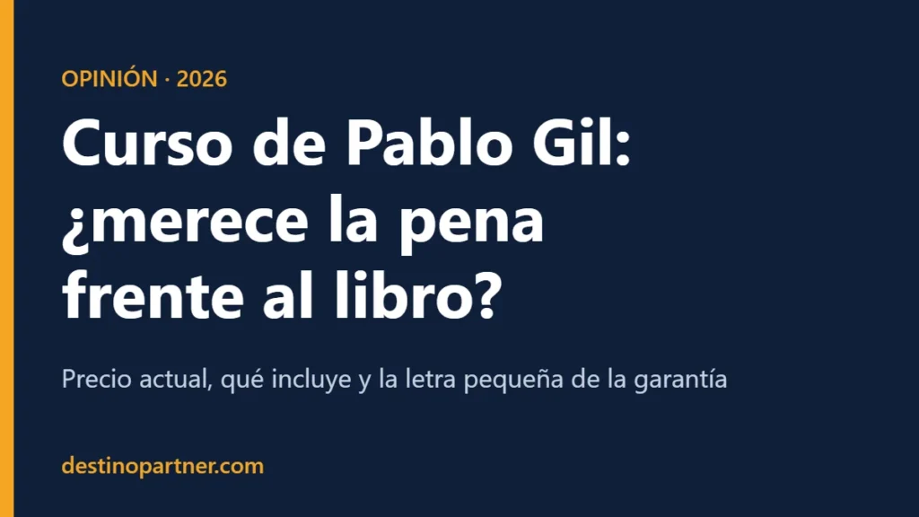 Portada de la review del curso Finanzas personales para la vida real de Pablo Gil en Destino Partner
