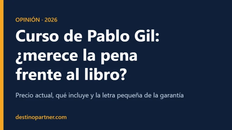 Portada de la review del curso Finanzas personales para la vida real de Pablo Gil en Destino Partner